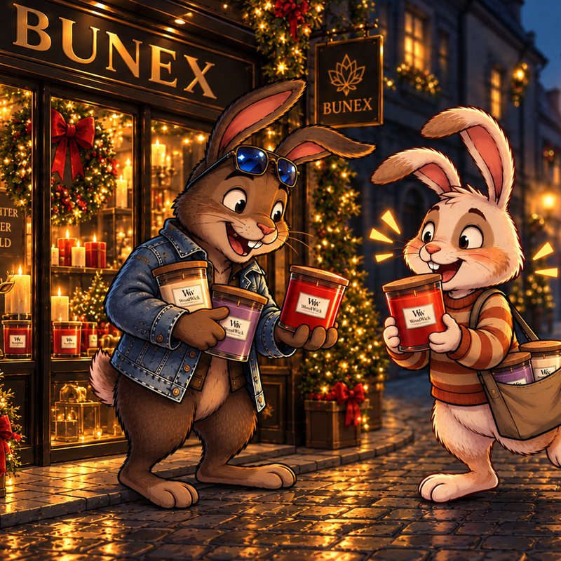 Romi Bunni prodává svíčky WoodWick